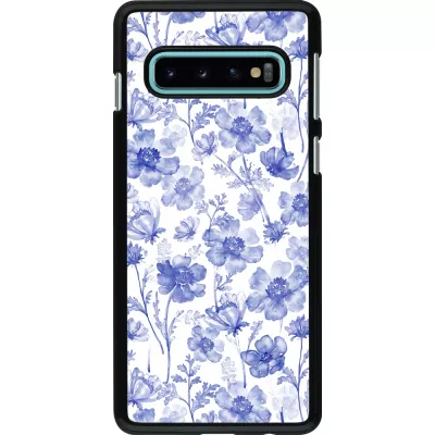 Samsung Galaxy S10 Case Hülle - Spring 23 watercolor blue flowers