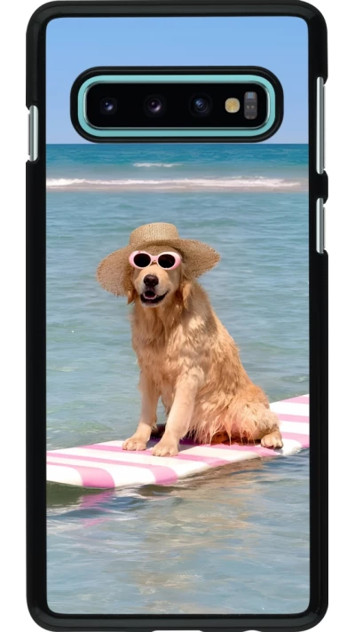 Samsung Galaxy S10 Case Hülle - Summer Dog on Paddle