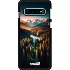 Samsung Galaxy S10 Case Hülle - Sonnenuntergang Waldsee