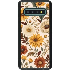 Samsung Galaxy S10 Case Hülle - Silikon schwarz Autumn 25 Flower pattern