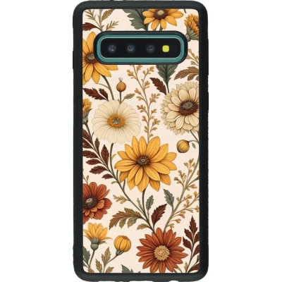 Samsung Galaxy S10 Case Hülle - Silikon schwarz Autumn 25 Flower pattern