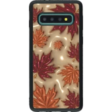 Samsung Galaxy S10 Case Hülle - Silikon schwarz Autumn 26 3D leaves
