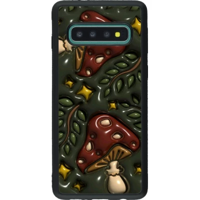 Coque Samsung Galaxy S10 - Silicone rigide noir Autumn 26 3D mushrooms