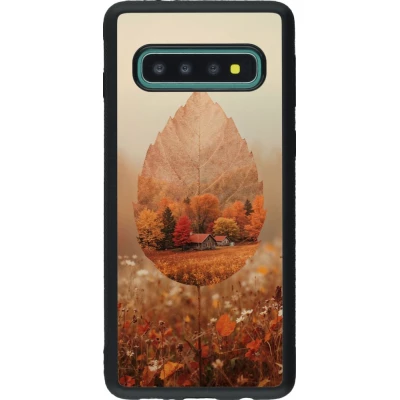 Coque Samsung Galaxy S10 - Silicone rigide noir Autumn 26 Autumn leaf