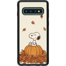 Samsung Galaxy S10 Case Hülle - Silikon schwarz Autumn 26 Snoopy autumn
