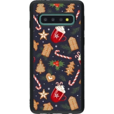 Coque Samsung Galaxy S10 - Silicone rigide noir Christmas 25 Pattern Gingerbread House