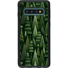 Coque Samsung Galaxy S10 - Silicone rigide noir Christmas 25 Pattern Xmas Tree