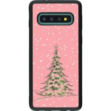 Samsung Galaxy S10 Case Hülle - Silikon schwarz Christmas 25 Pink Tree