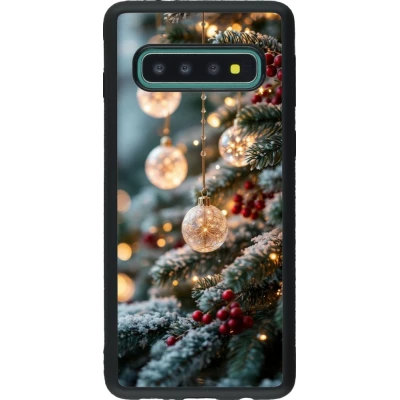 Coque Samsung Galaxy S10 - Silicone rigide noir Christmas 25 Xmas Decorated Tree