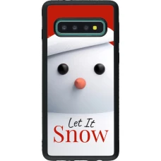 Coque Samsung Galaxy S10 - Silicone rigide noir Christmas 25 Xmas Snowman