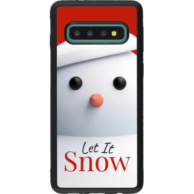Coque Samsung Galaxy S10 - Silicone rigide noir Christmas 25 Xmas Snowman