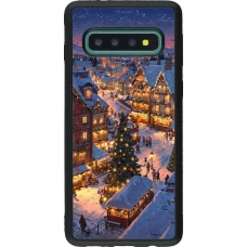 Samsung Galaxy S10 Case Hülle - Silikon schwarz Christmas 25 Xmas Village