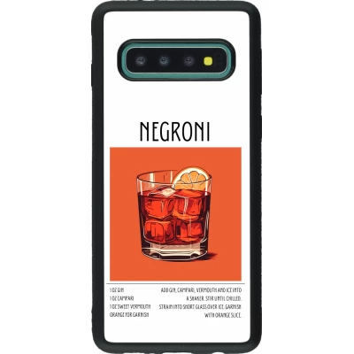 Samsung Galaxy S10 Case Hülle - Silikon schwarz Cocktail Rezept Negroni