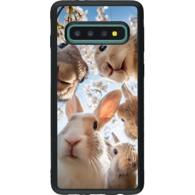 Coque Samsung Galaxy S10 - Silicone rigide noir Easter 2026 Rabbits