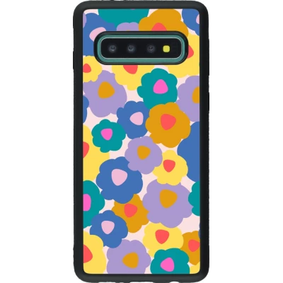 Samsung Galaxy S10 Case Hülle - Silikon schwarz Easter 2024 flower power