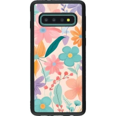 Samsung Galaxy S10 Case Hülle - Silikon schwarz Easter 2024 spring flowers