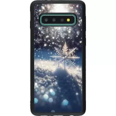 Samsung Galaxy S10 Case Hülle - Silikon schwarz Schneeflocke Solar Glanz