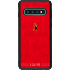 Coque Samsung Galaxy S10 - Silicone rigide noir Maillot de football Belgique 2026 personnalisable