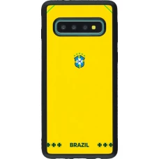Samsung Galaxy S10 Case Hülle - Silikon schwarz Brasilien 2026 personalisierbares Fussballtrikot