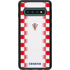 Samsung Galaxy S10 Case Hülle - Silikon schwarz Kroatien 2026 personalisierbares Fussballtrikot