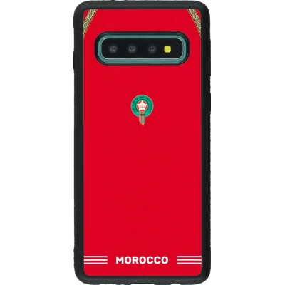 Samsung Galaxy S10 Case Hülle - Silikon schwarz Marokko 2026 personalisierbares Fussballtrikot