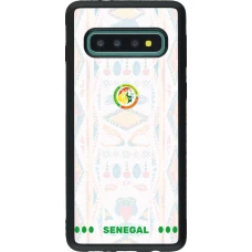 Coque Samsung Galaxy S10 - Silicone rigide noir Maillot de football Sénégal 2026 personnalisable