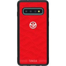 Coque Samsung Galaxy S10 - Silicone rigide noir Maillot de football Tunisie 2026 personnalisable