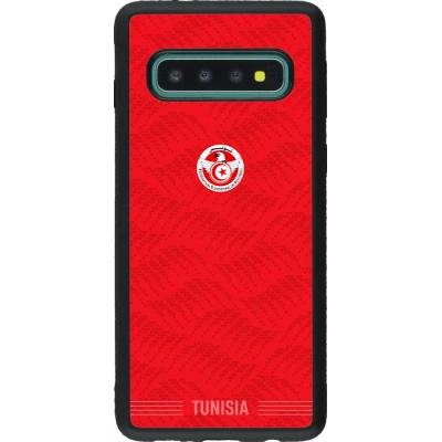 Coque Samsung Galaxy S10 - Silicone rigide noir Maillot de football Tunisie 2026 personnalisable