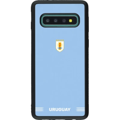 Coque Samsung Galaxy S10 - Silicone rigide noir Maillot de football Uruguay 2026 personnalisable