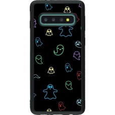 Samsung Galaxy S10 Case Hülle - Silikon schwarz Halloween 2024 colorful ghosts
