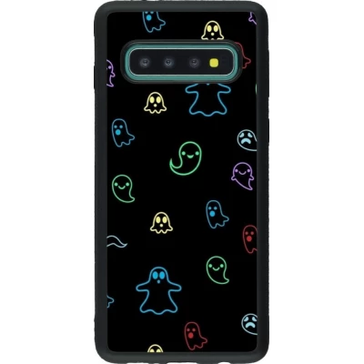 Samsung Galaxy S10 Case Hülle - Silikon schwarz Halloween 2024 colorful ghosts