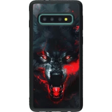 Coque Samsung Galaxy S10 - Silicone rigide noir Halloween 2024 mad werewolf
