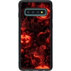 Coque Samsung Galaxy S10 - Silicone rigide noir Halloween 2026 Pattern Halloween