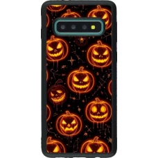 Samsung Galaxy S10 Case Hülle - Silikon schwarz Halloween 2026 Pattern Pumpkins
