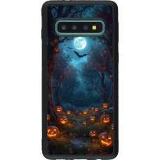 Coque Samsung Galaxy S10 - Silicone rigide noir Halloween 2026 Road of Pumpkins