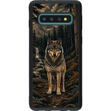 Samsung Galaxy S10 Case Hülle - Silikon schwarz Linocut Wold