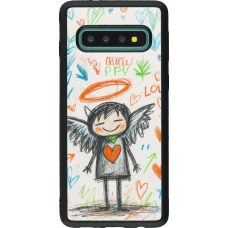 Samsung Galaxy S10 Case Hülle - Silikon schwarz Little Angel Sketch Love