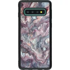 Samsung Galaxy S10 Case Hülle - Silikon schwarz Violetter silberner Marmor