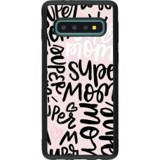 Samsung Galaxy S10 Case Hülle - Silikon schwarz Mom 2024 Super mom