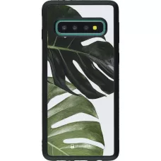 Hülle Samsung Galaxy S10 - Silikon schwarz Monstera Plant