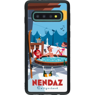 Coque Samsung Galaxy S10 - Silicone rigide noir Nendaz Mountain Jacuzzi