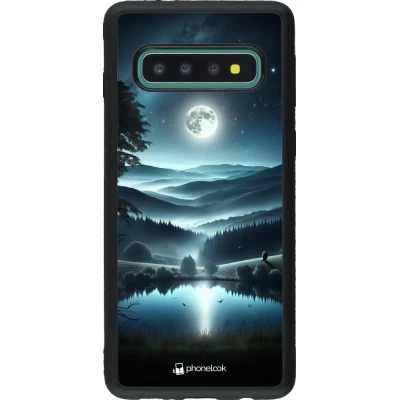 Coque Samsung Galaxy S10 - Silicone rigide noir Night Sky View