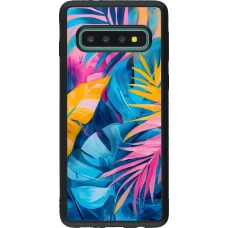 Samsung Galaxy S10 Case Hülle - Silikon schwarz Palms Blue