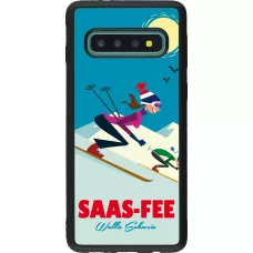 Samsung Galaxy S10 Case Hülle - Silikon schwarz Saas-Fee Ski Downhill