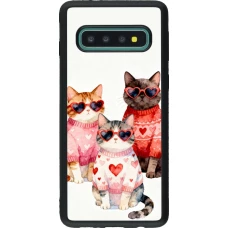 Coque Samsung Galaxy S10 - Silicone rigide noir Saint Valentines Day 26 Cat Love