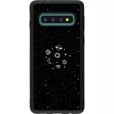 Coque Samsung Galaxy S10 - Silicone rigide noir Space Doodle