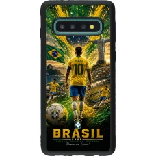 Samsung Galaxy S10 Case Hülle - Silikon schwarz Fussball Brasilien splash 2026