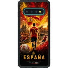 Coque Samsung Galaxy S10 - Silicone rigide noir Football Espagne splash 2026