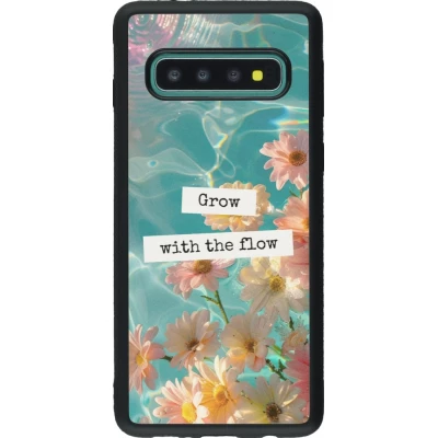 Samsung Galaxy S10 Case Hülle - Silikon schwarz Summer 2025 Grow with the flow