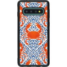 Coque Samsung Galaxy S10 - Silicone rigide noir Crabs and pearls Summer 2026